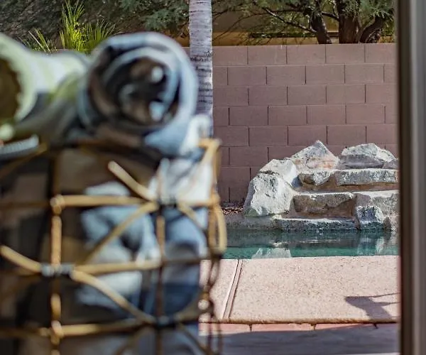Desert Oasis Amazing Pool Waterfall Firepit Office